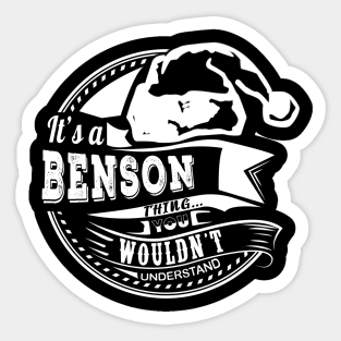 It's a Benson thing - Hat Xmas Personalized Name Gift Sticker